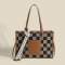 棋盘菱格单肩包新款2022秋冬托特包时尚腋下大包休闲大容量手提