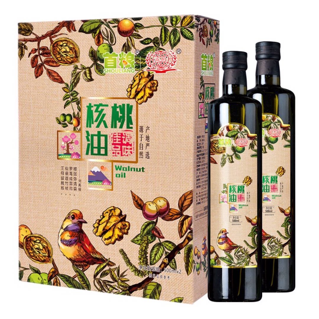 首粮益厨核桃油 物理冷榨食用油 企业团购定制员工福利500ml*2瓶