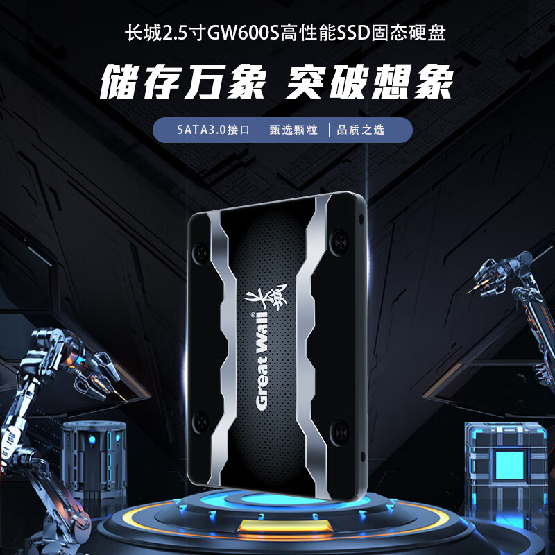 长城(Great Wall)512GB SSD固态硬盘 SATA3.0接口高速读写独立缓存 GW600S系列 读速560高清大图