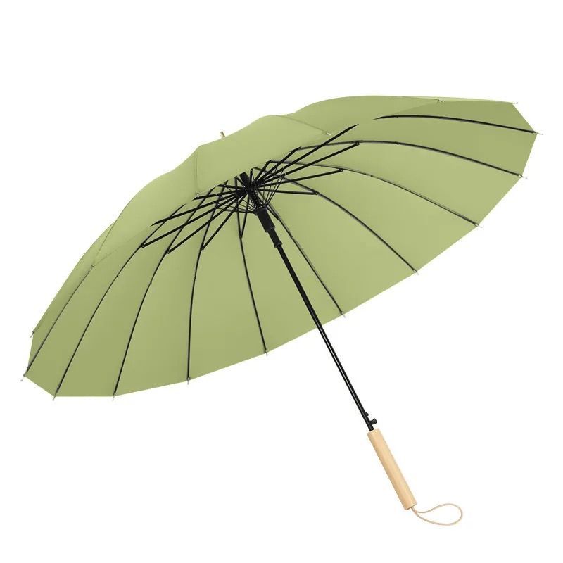 森系16骨抗风暴雨伞木柄大号双人超大伞直杆太阳伞学生两用晴雨伞木柄