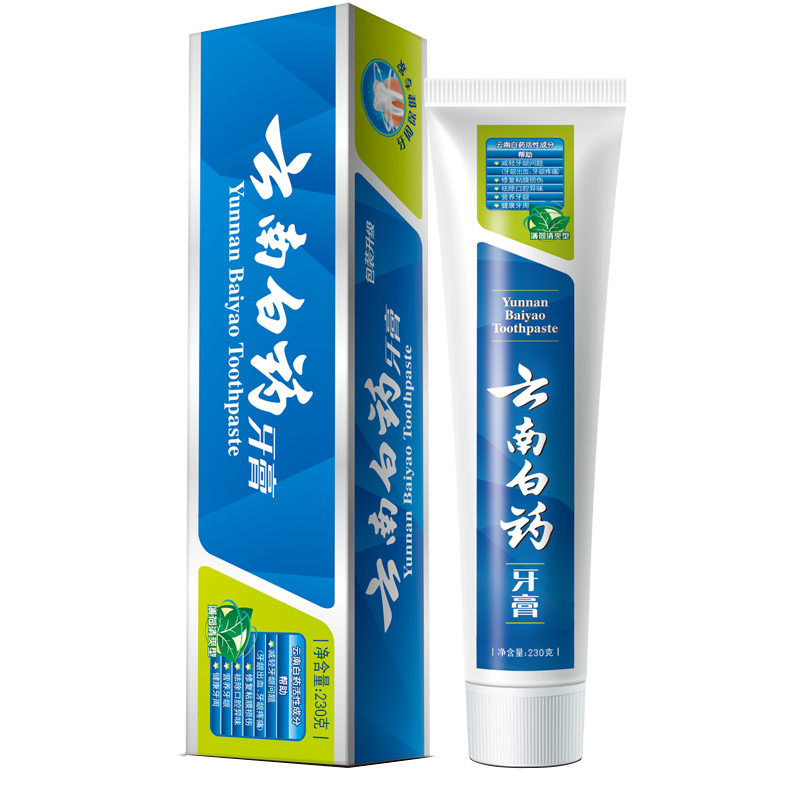 云南白药(YUNNAN BAIYAO) 牙膏薄荷香型去黄牙垢去口臭口气清新 230g/支 610332