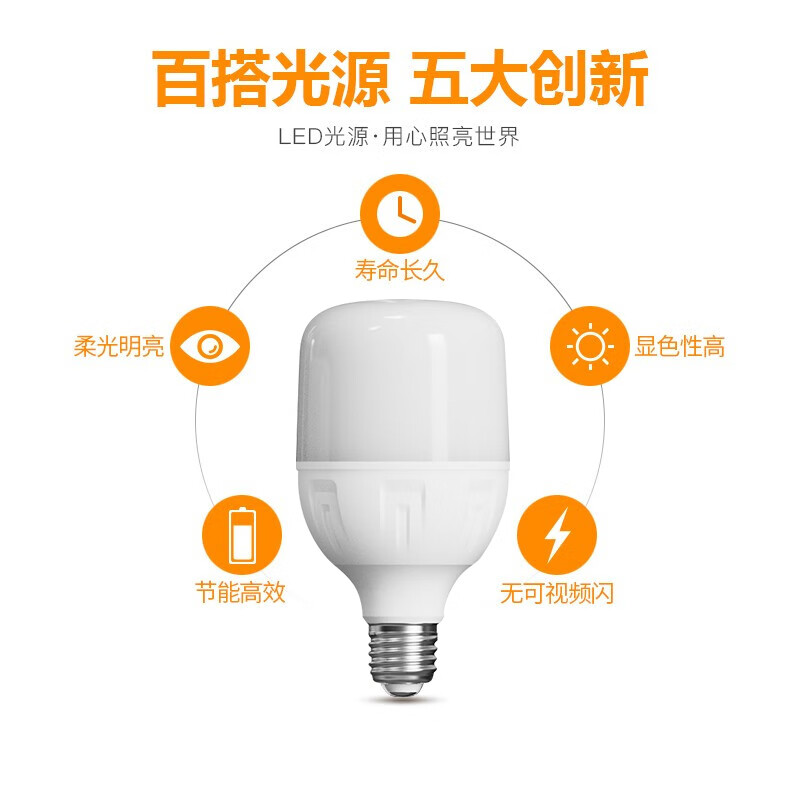 佛山照明智能LED灯泡E27 9W暖白光高显指防频闪家居照明升级版高清大图