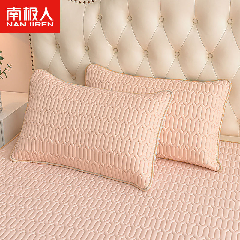 乳胶枕套一对装夏冰丝枕头套48x74cm成人单人一只装可水洗高清大图