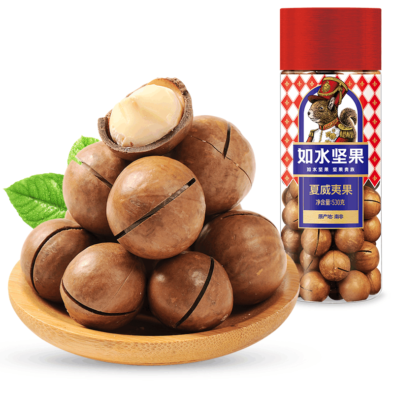 如水[如水夏威夷果530g]原香味烘焙干果大仁 休闲零食(含开果器) 530g图片