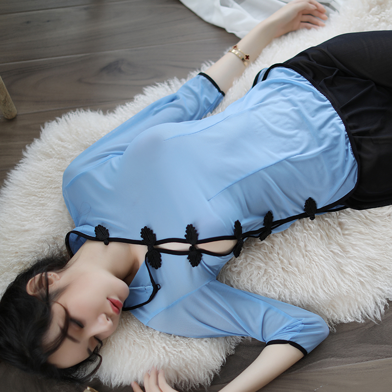 情趣内衣女装透视侧叉制服民国风学生装性感旗袍长夜漫漫睡裙报价_参