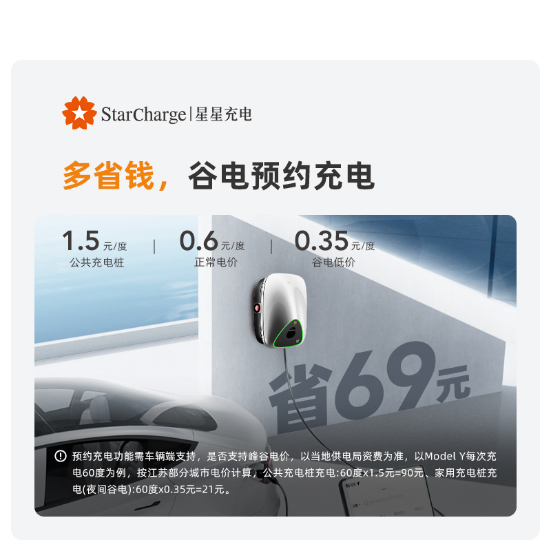 万帮星星充电极光新能源电动汽车交流充电桩极光三代星空灰色-刷卡4G版-5米