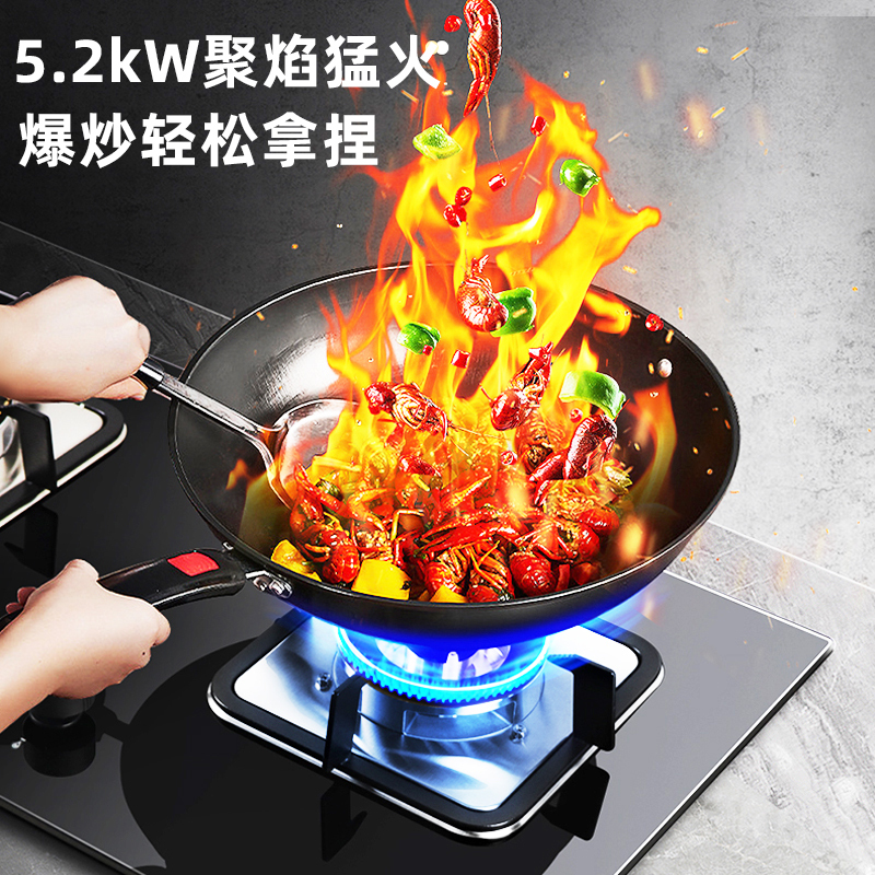 樱雪(INSE)烟灶套装燃气灶5.2KW猛火力侧吸式大吸力抽油烟机燃气灶套装H1221+Q2318B天然气