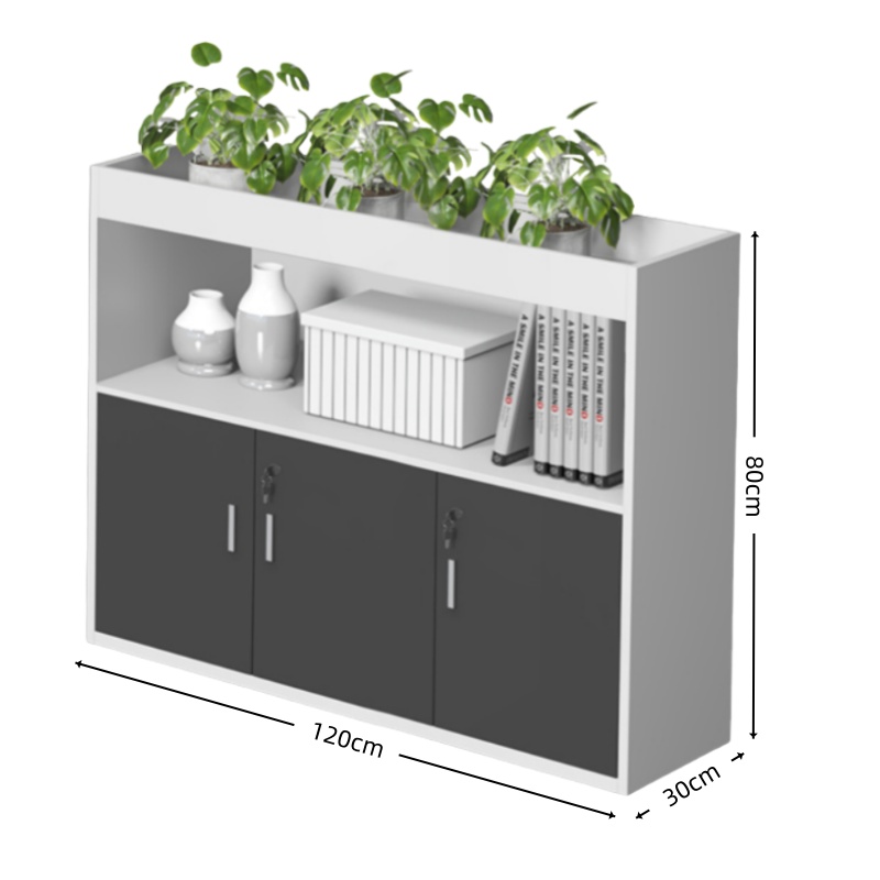 芙首泰矮柜文件柜镂空三门120*30*80cm台高清大图
