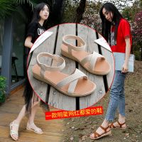2019夏季新款平底夏季韩版百搭休闲松紧带平跟罗马学生鞋和妈妈孕妇软底女凉鞋威珺