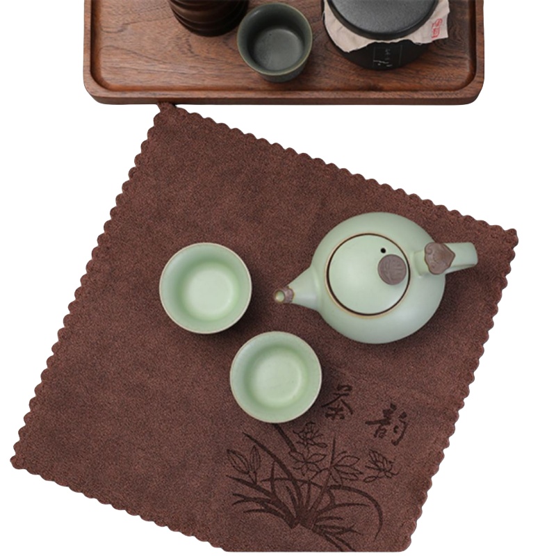 洁能尚 JNS-SZ321 30*30cm 3块/包 超细纤维茶巾 抹布 (计价单位:包) 茶色高清大图