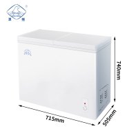 冰熊 158升 家用商用一级能耗节能小冰柜迷你卧式冷藏冷冻双温双箱冷柜
