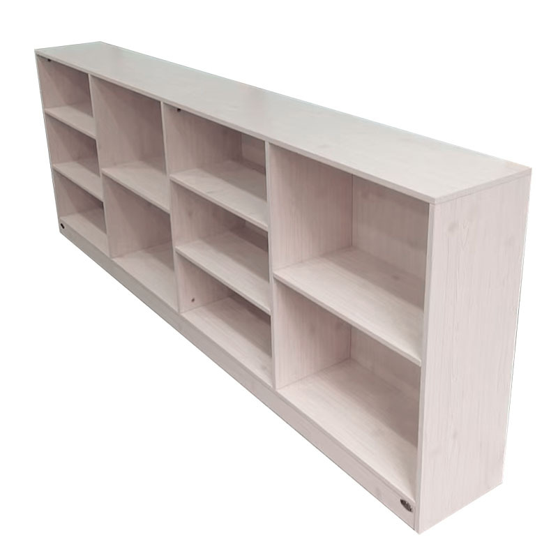 广亿隆木质储物架书架墙边柜置物架颜色可定制230*30*85cm/组高清大图