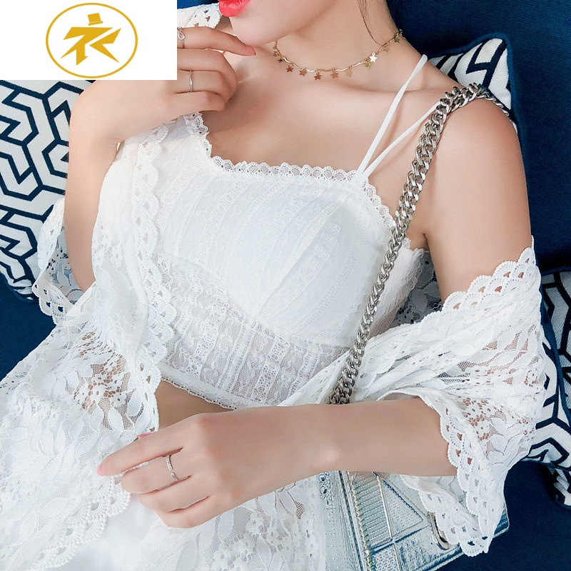 ideamini夏季蕾丝美背吊带裹胸抹胸带胸垫打底内衣女外穿防走光短款小