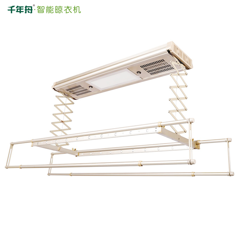 千年舟电动晾衣架 F20智能无线遥控 升降晾衣架(宝马金) 风干+消毒阳台晾衣架