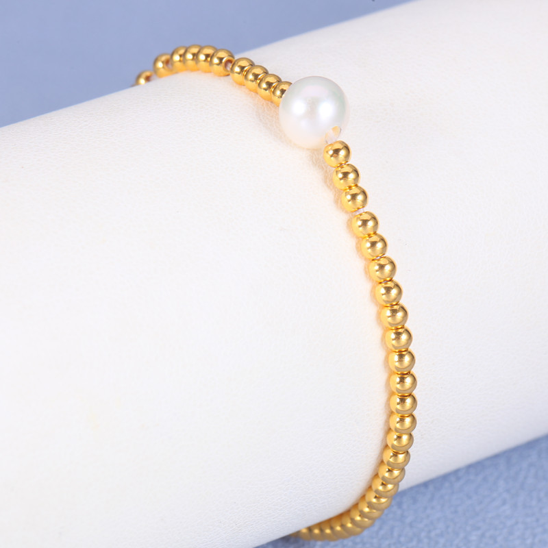 新金珠宝黄金小金珠手串闪耀珍珠灿若星河手链足金珠串七夕礼物1042