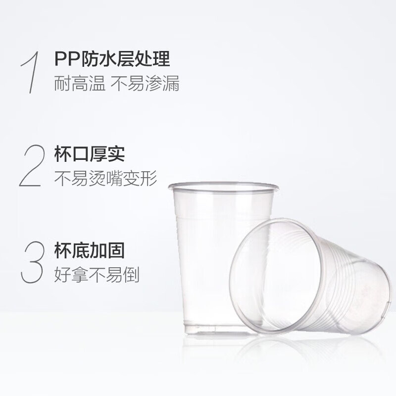 妙洁 畅饮塑杯 一次性塑料水杯 航空杯 家用透明胶杯 206ml*50只/包 40包 整箱高清大图