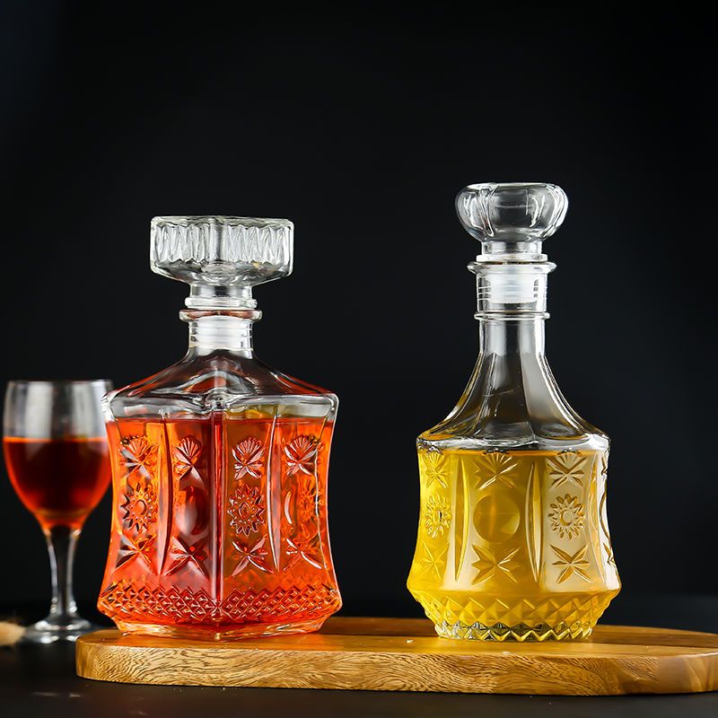 家用酒瓶空瓶玻璃醒酒器红酒瓶空瓶子装饰玻璃洋酒瓶白酒瓶空酒瓶|新