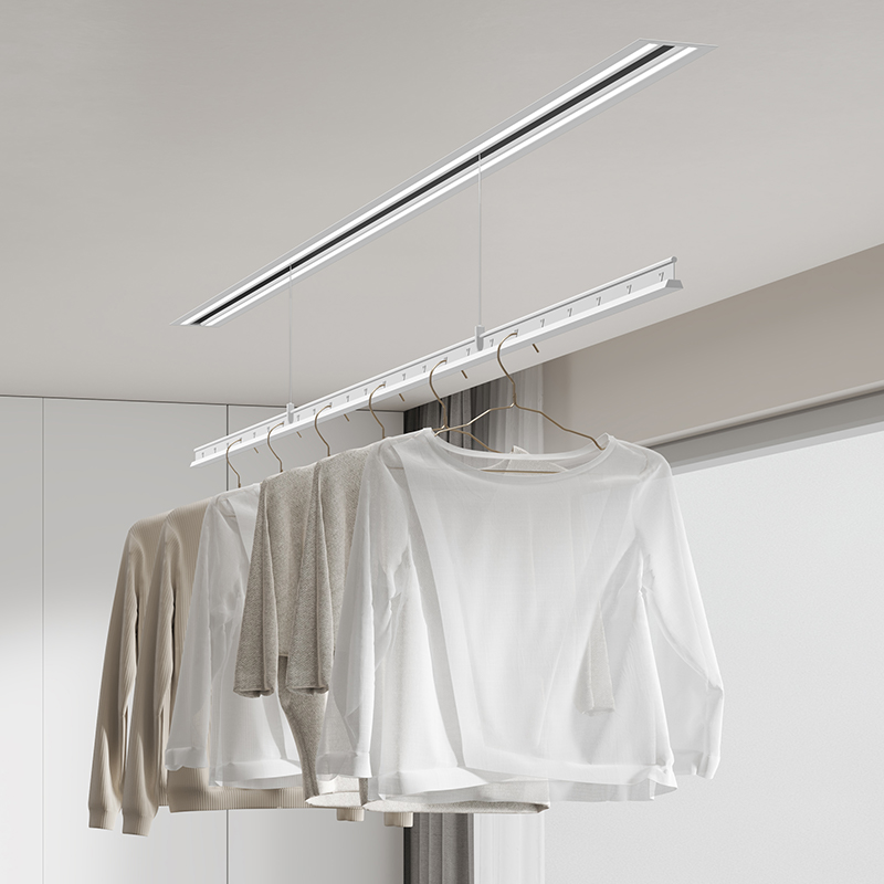 金贵夫人隐形电动晾衣架嵌入式暗隐藏阳台内家用升降智能凉自动晒晾衣