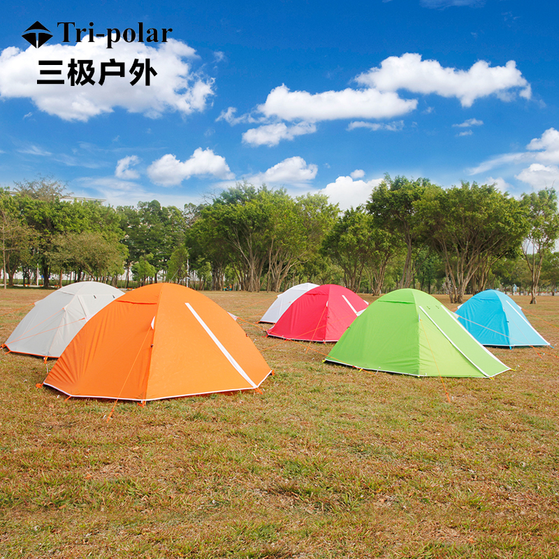 Tri-polar TP2332 铝杆帐篷户外2人野营露营登山双层遮阳防雨帐篷沙滩帐篷双人
