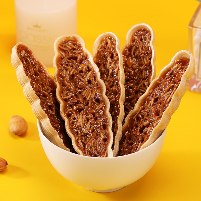 [满199减125元]比比赞小叶酥[焦糖味]120g坚果日饼干网红小零食小吃休闲食品