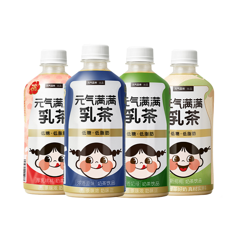元气森林低脂肪奶茶高蛋白奶饮料浓香原味乳茶450ml6瓶视频