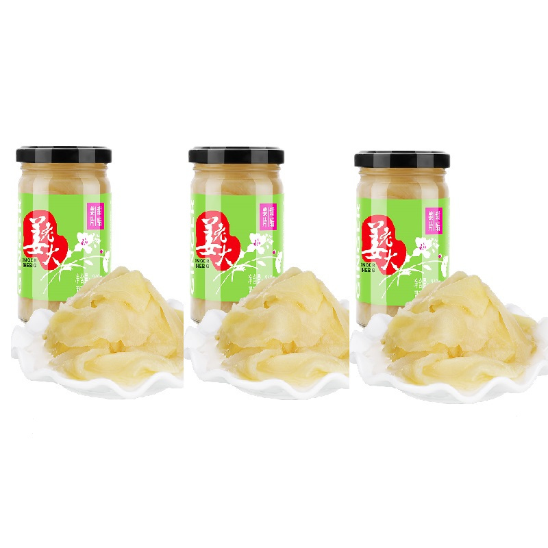 姜老大 寿司甜醋姜片240g*3瓶 生姜片糖姜片甜醋姜片醋泡姜寿司食材咸菜小菜 传统工艺加工 营养翻倍