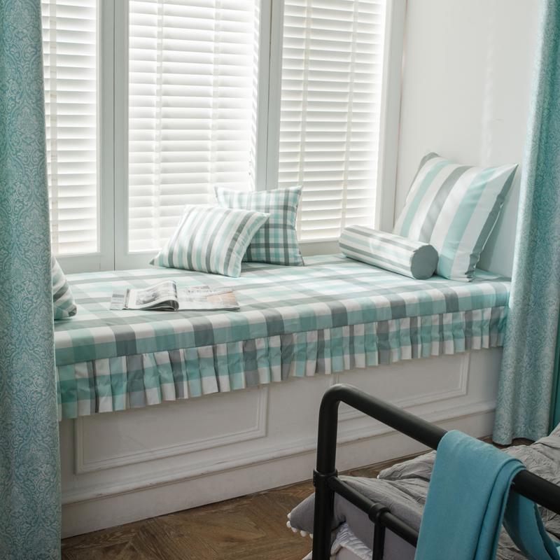 BONJEAN北欧高密度海绵飘窗垫窗台垫定做沙发垫条纹阳台榻榻米垫卡座 格条4定制联系客服报价