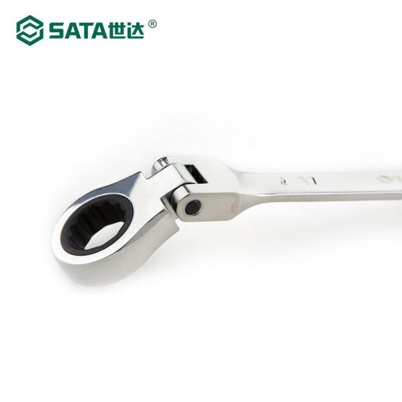 世达(SATA)全抛光活头快扳22mm 46413-可弯头棘轮扳手/梅花开口快扳高清大图