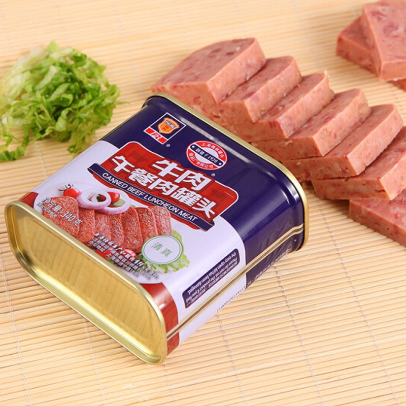 上海梅林 牛肉午餐肉罐头 340g 4罐组合装 即食罐头 牛肉