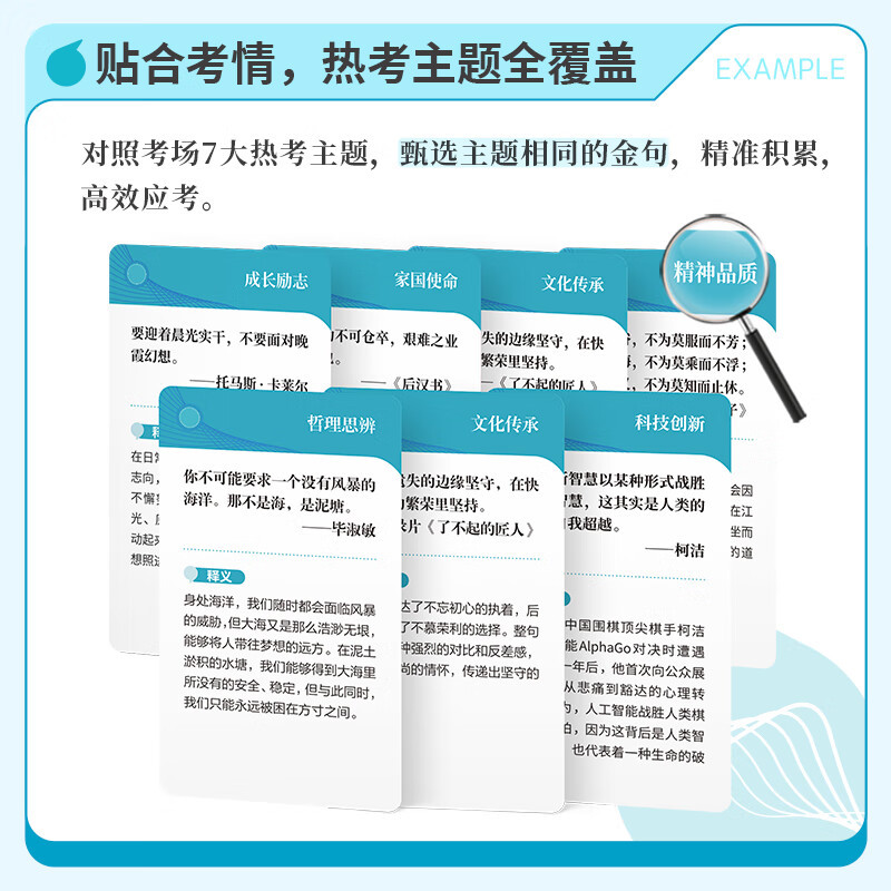名人素材+万用名句 高中通用 [正版]作文手卡名人素材+万用名句 作文纸条JST作文手卡句式素材高考写作典故模板速记背诵