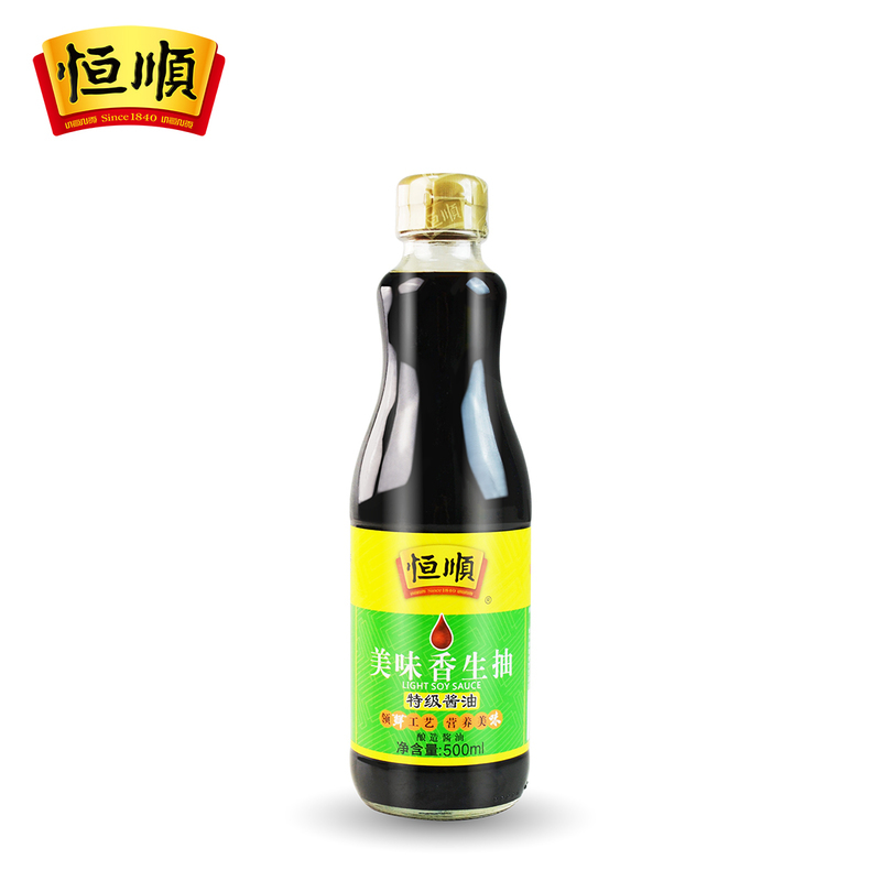 恒顺酱油 美味香500ml*2瓶 酿造酱油 汁生抽