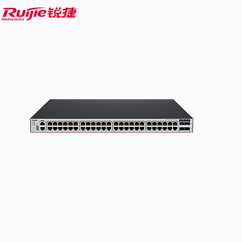 锐捷(Ruijie)48口千兆交换机 RG-S5760-48GT4XS-L 三层网管型接入 万兆光口上联 企业级