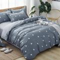 床上四件套全棉纯棉被套床单三件套北欧风学生宿舍单人床品套件4_84 四件套{建议搭配180*220尺寸被芯}【床单+被套+枕套* 爱巢【款式二不起球】