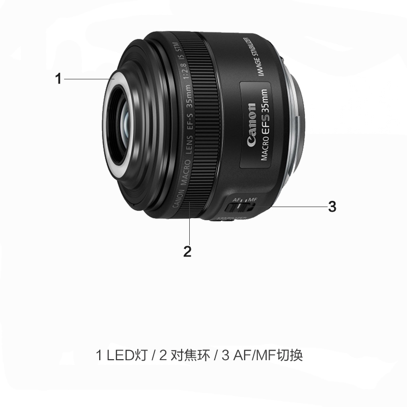 佳能(Canon)EF-S 35mm f/2.8 IS STM 佳能卡口 49mm口径 微距镜头