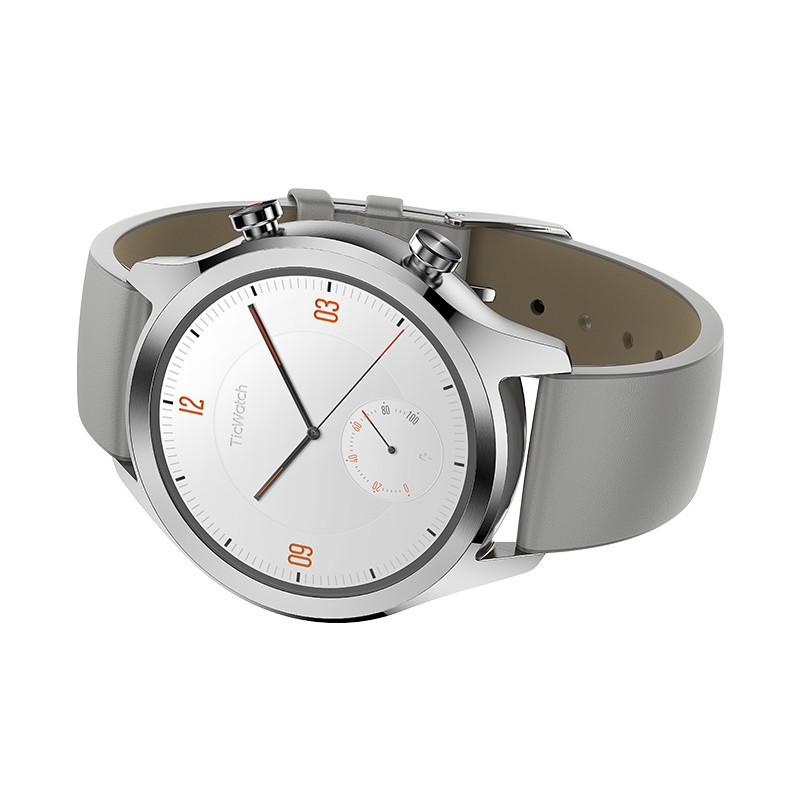 [TicWatch C2经典系列]北斗三星定位24小时心率NFC支付智能通知户外运动手表 苹果华为荣耀通用 星光银