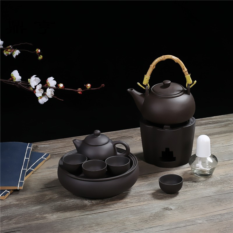 鼎亨迷你功夫茶具煮茶炉茶具套装酒精炉煮茶器温酒器陶瓷酒精灯烧