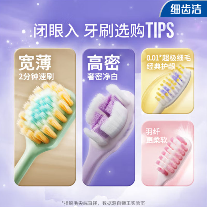 狮王(Lion)细齿洁 高密深洁旋净软毛小头牙刷 4支装高清大图