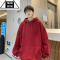 希杰狮王美式慵懒chic卡其色卫衣男连帽外套日系少年感阳光干净穿搭上衣服