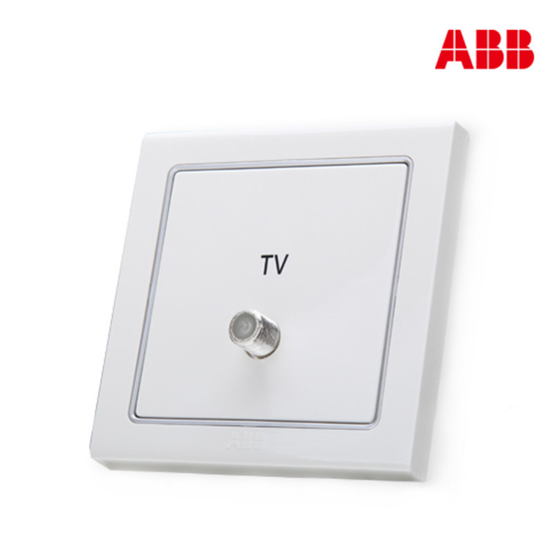 ABB开关插座 德宁雅白 一位/宽频电视插座86型面板AN303