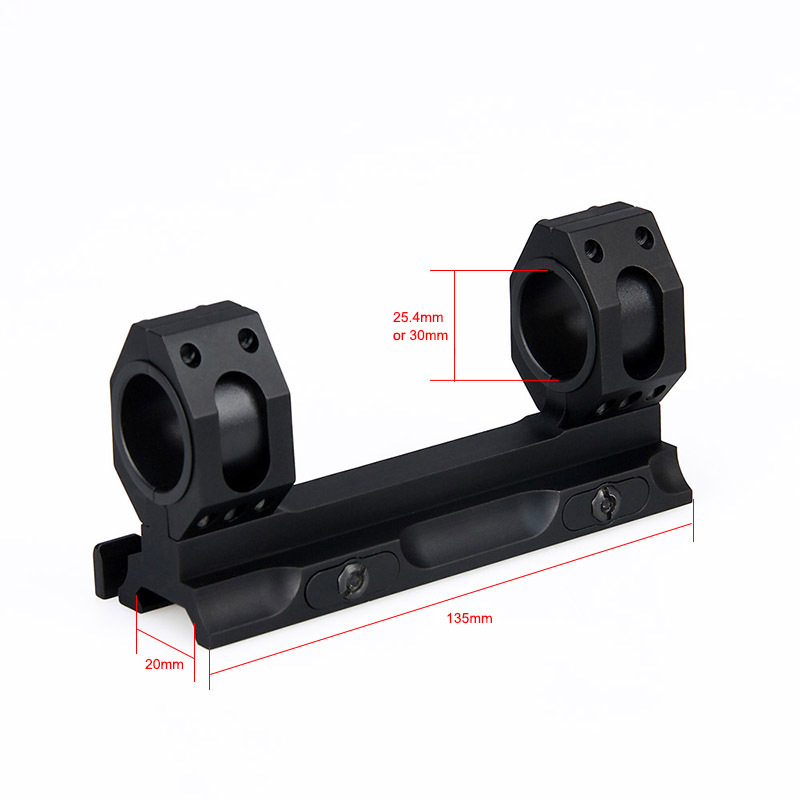 瞄准镜夹具25.4MM/30MM管径通用20MM皮轨高宽板球连体快拆管夹支架一体瞄准器夹具