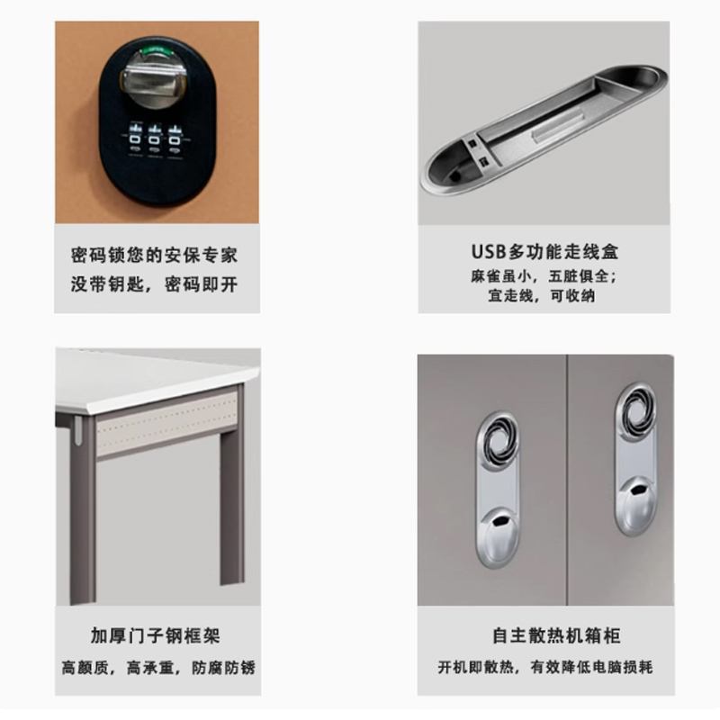 鑫金虎国标加厚E0级职员办公桌双人位电脑桌 1500*2400*1100mm