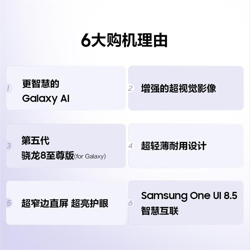 三星 Galaxy S26 12GB+256GB 映雪白高清大图