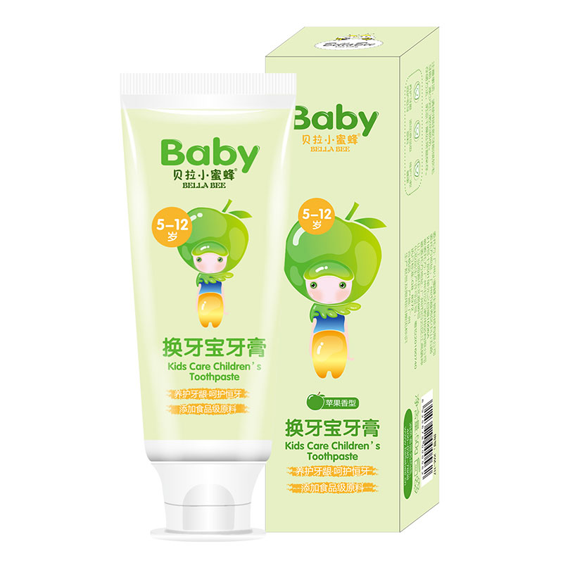 贝拉小蜜蜂(BELLABEE)换牙宝牙膏(苹果味)50g 孕婴童牙膏 儿童护理 儿童牙膏 口腔护理