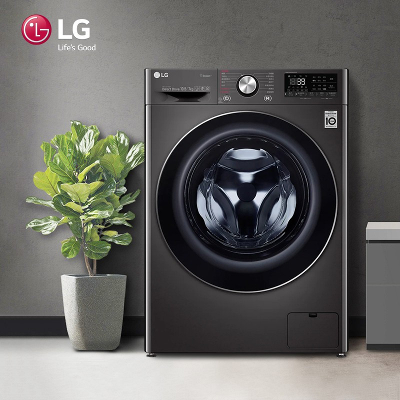 LG FR10PY4 10KG洗烘一体机 大容量全自动直驱变频滚筒洗衣机 蒸汽除菌婴儿洗 超薄智能烘干手洗 钛空银