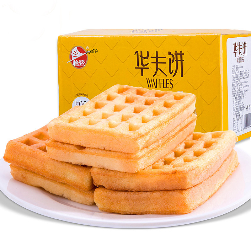 怡鹭华夫饼零食下午茶点心一箱1000g夹心面包早餐糕点手撕面包礼盒整箱