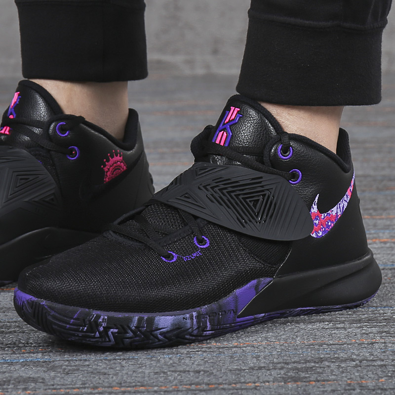 nike耐克男鞋2021新款欧文3flytrap黑紫场上实战篮球鞋cd0191-006