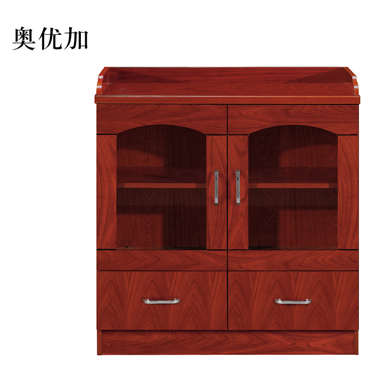 奥优加胡桃色餐边柜简约茶水柜二门800*400*860