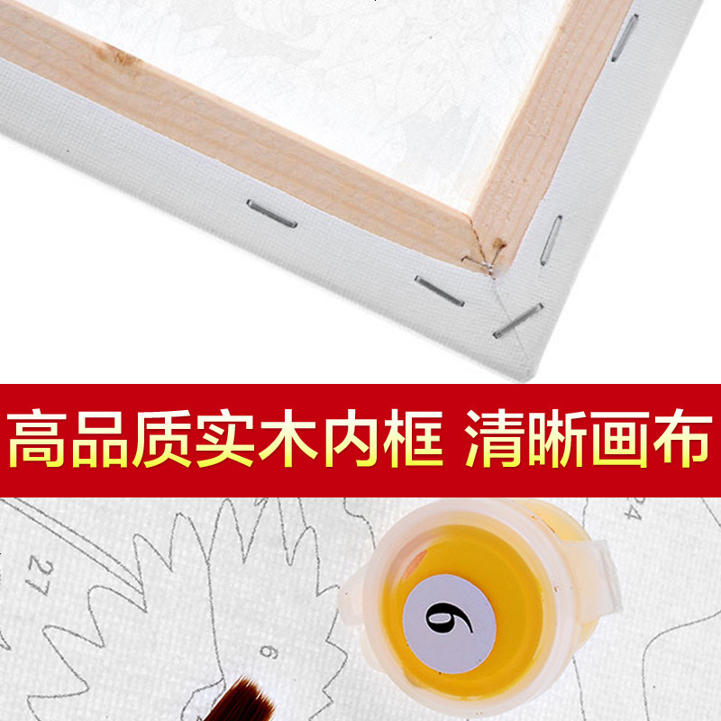 diy数字油画风景人物情侣艺术手绘客厅卧室装饰油彩画 太阳后裔