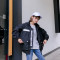 春秋韩版宽松大码bf学生字母风衣原宿外套女夹克连帽棒球服潮