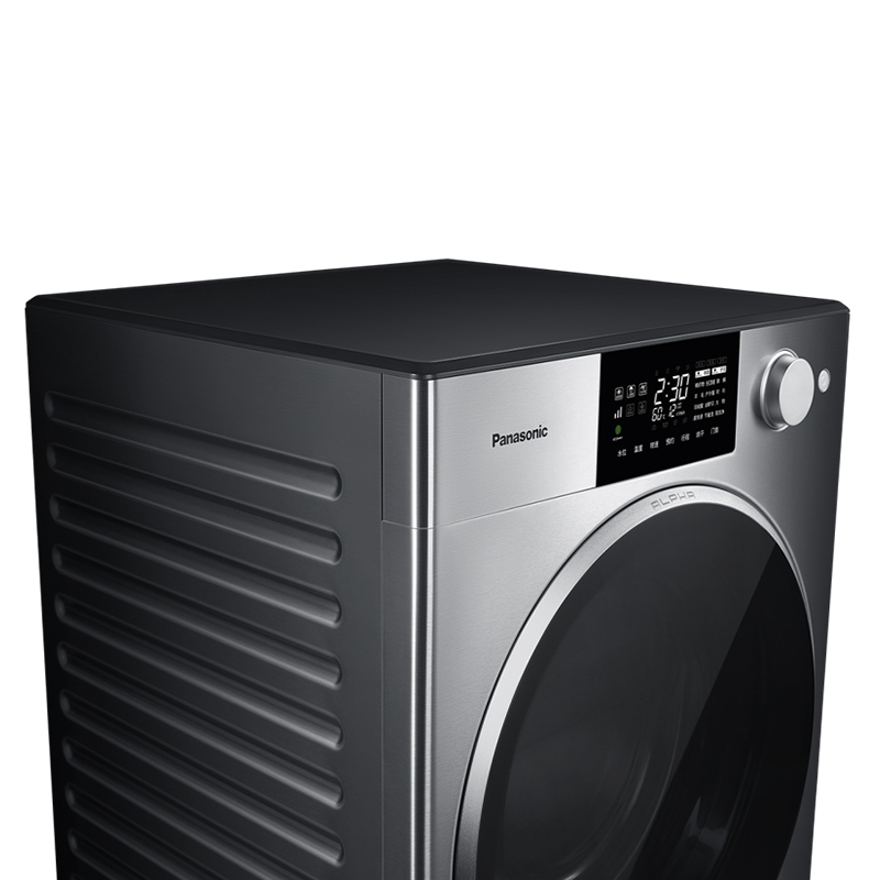 松下panasonic10公斤带烘干滚筒洗衣机阿尔法保时捷xqg100p1dm拉丝银